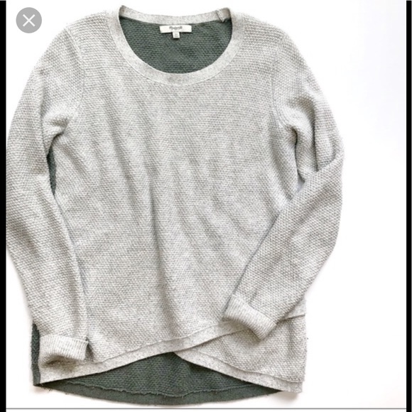 Madewell Tops - Madewell Two Tone Waffle Knit Cross Front Sweater